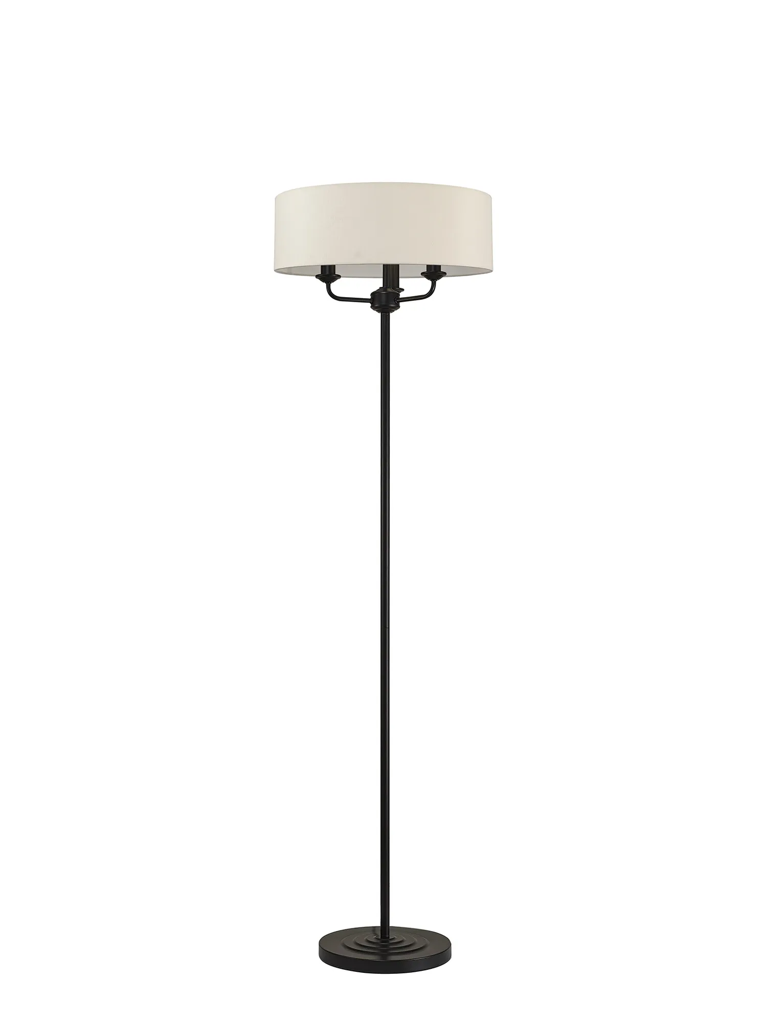 Banyan 45cm 3 Light Floor Lamp Matt Black, Ivory Pearl DK1056  Deco Banyan MB IV